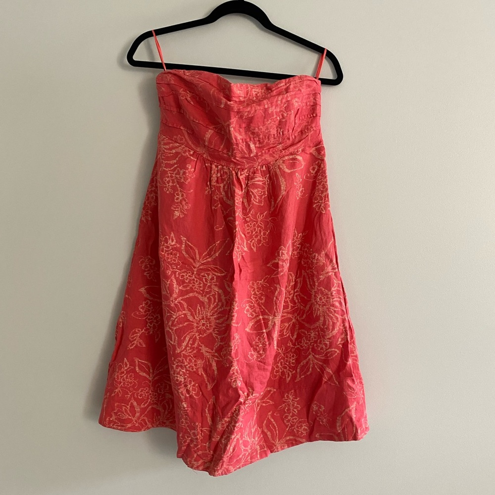 Linen strapless dress